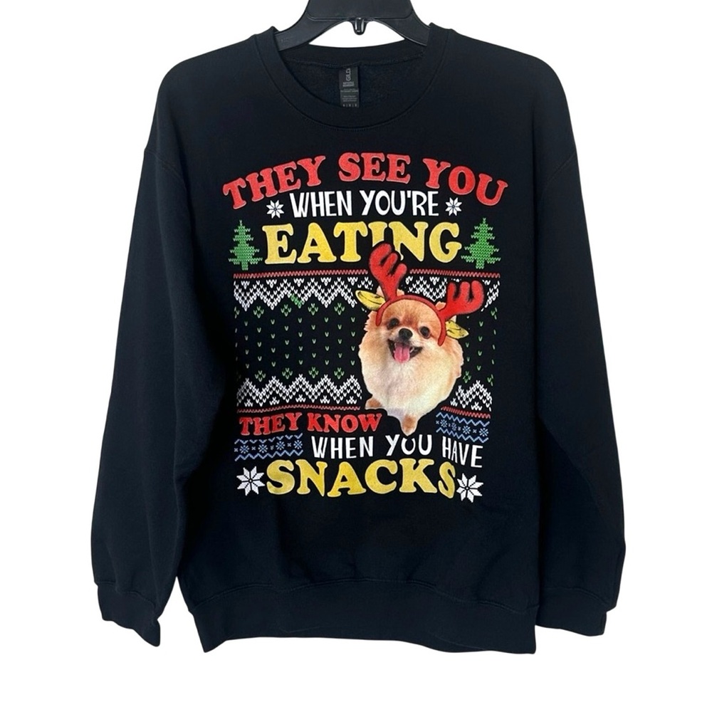 3/$20💥 Christmas Crewneck‎ Sweatshirt Funny Dog Holiday Jingle Graphic Print